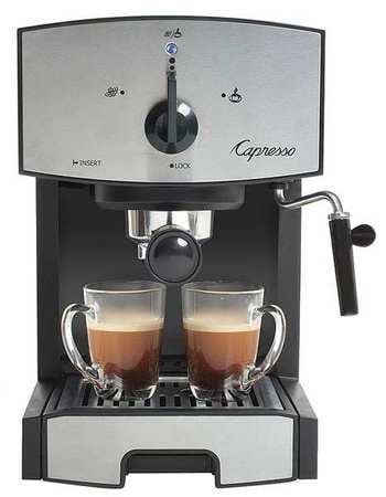 CAPRESSO 117.05 ESPRESSO MACHINE DUAL BLACK/SILVER 42 OZ