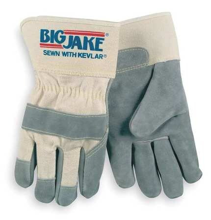 MCR SAFETY 1702XL LEATHER PALM GLOVES, BIG JAKE, X-LARGE, 
