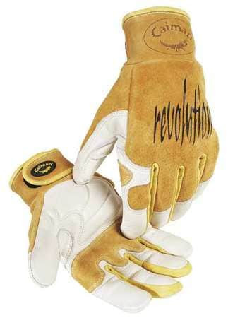 CAIMAN 1828-4 G6139 GLOVE WELDING 9 IN L TAN AND GOLD 