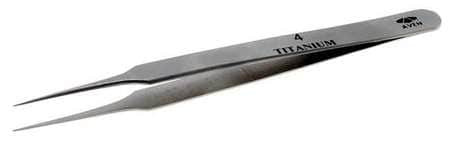 AVEN TOOLS 18059TT PRECISION TWEEZER TITANIUM 4-1/2 IN