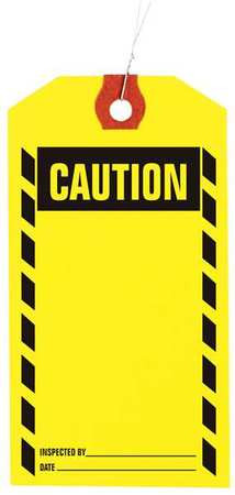 GRAINGER GLOBAL SOURCING 1HAB5 INSPECTION TAG PAPER CAUTION PK1000