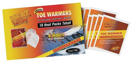 HEAT FACTORY 1964-3 TOE WARMERS WHITE PR PK8
