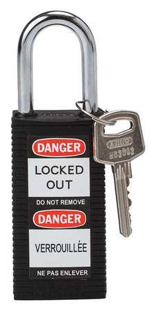 BRADY SPC ABSORBENTS 123410 LOCKOUT PADLOCK, KEYED DIFFERENT, NYLON,