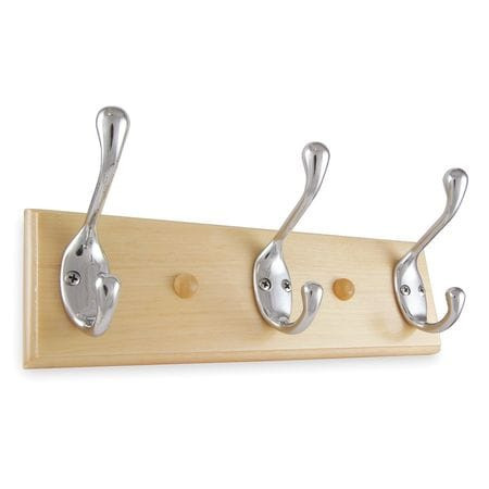 GRAINGER GLOBAL SOURCING 1XNH8 COAT AND GARMENT RACK 3 HOOK CHROME