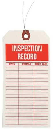 GRAINGER GLOBAL SOURCING 1HAC1 INSPCTN TAG PPR INSPECTION RECORD PK1000