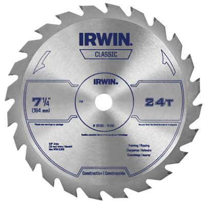 IRWIN 25130 BLD SAW CIR 7-1/4IN CARB 24TPI