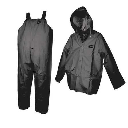 VIKING 2110BK-M 3 PC. RAINSUIT W/DETACH HOOD BLACK M