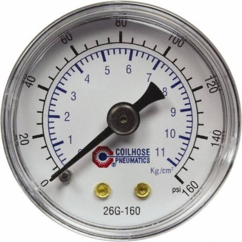 COILHOSE PNEUMATICS 26G-160 1-1/2" BACK MT GAUGE