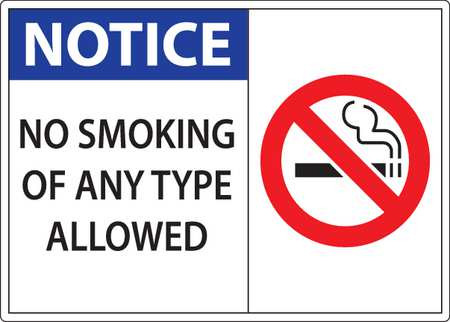 ZING ENTERPRISES, LLC 2839S ZING NO SMOKING SIGN NOTICE NO SMOKING O