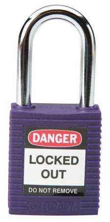 BRADY SPC ABSORBENTS 104916 LOCKOUT PADLOCK,KD,PURPLE,1-3/4"H,PK6