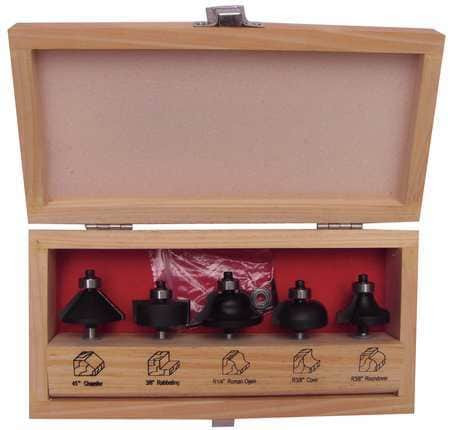 GRAINGER GLOBAL SOURCING 16Y554 ROUTER BIT SET 6 PC