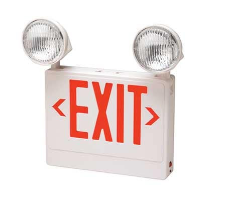 BIG BEAM 2DZF-PAR-RW EXIT SIGN WITH EMERGENCY LIGHTS, WHITE, 