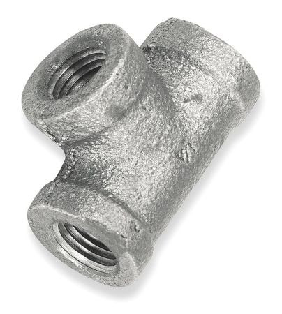 GRAINGER GLOBAL SOURCING 2WJ22 TEE 4 IN NPT GALVANIZED MALLEABLE IRON