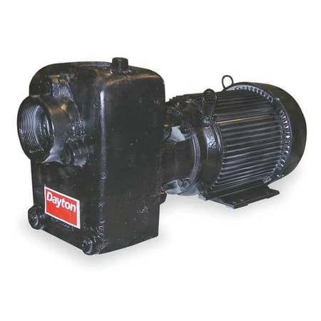 DAYTON 12N810 SELF PRIMING PUMP,3 HP,CAST IRON