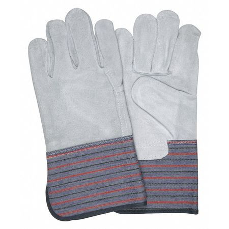 MCR SAFETY 1318 LEATHER PALM GLOVES, COWHIDE, LARGE, LEA