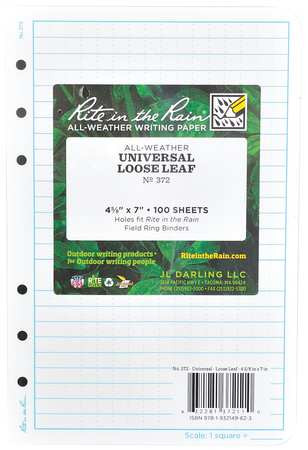 RITE IN THE RAIN 372 FITS THE FOLLOWING BINDERS: YELLOW - NO.