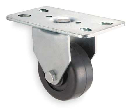 GRAINGER GLOBAL SOURCING 1UKR6 RIGID PLATE CASTER RUBBER 3 IN. 125 LB.