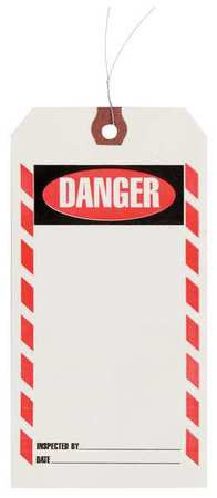 GRAINGER GLOBAL SOURCING 1HAB8 INSPECTION TAG PAPER DANGER PK1000