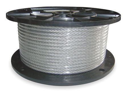 DAYTON 2TAE9 CABLE 3/16 IN L500FT WLL840LB 7X19 STEEL