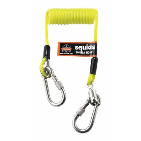 ERGODYNE 3130S STANDARD LIME COILED CABLE LANYARD-2 LB.