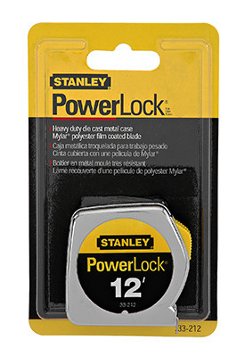 STANLEY 33-212 POWERLOCK TAPE MEASURE, 1/2-IN. X 12-FT.