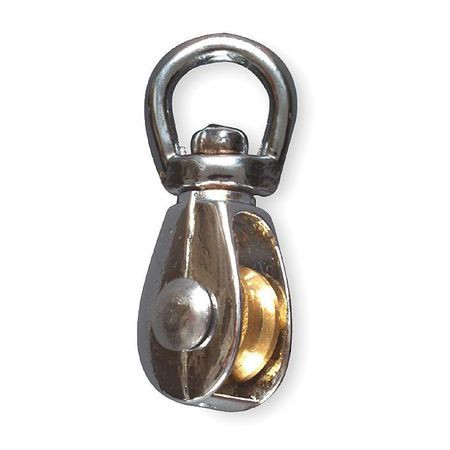 GRAINGER GLOBAL SOURCING 1RCE6 SWIVEL EYE PULLEY CHROME