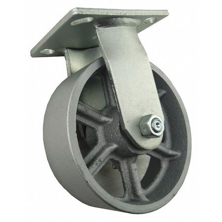 GRAINGER GLOBAL SOURCING 1NWL5 RIGID PLATE CASTER CSST IRN 6 IN 1200 LB