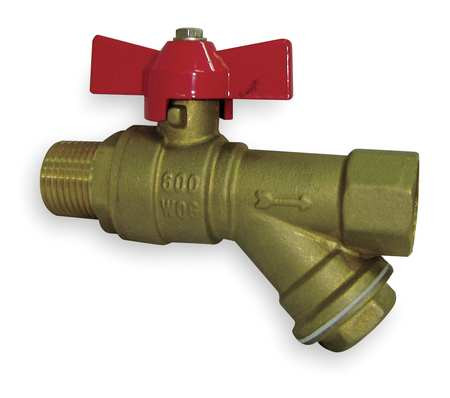 GRAINGER GLOBAL SOURCING 1PYY9 BALL VALVE BRASS 1/2 IN FNPT