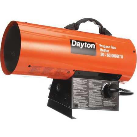DAYTON 3VE54 PORTABLE GAS HEATER LP 30000/60 000 BTUH
