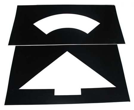 GRAINGER GLOBAL SOURCING 3W634 PARKING LOT SYMBOL CURVED ARROW PLASTIC