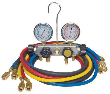 DAYTON 4PDG2 MANIFOLD GAUGE SET 4 VALVE 4 HOSES