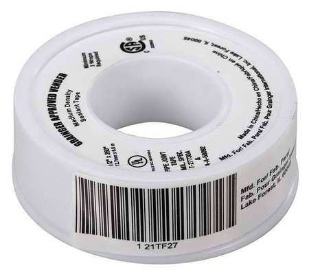 GRAINGER GLOBAL SOURCING 21TF27 SEALANT TAPE 1/2 X 260 IN