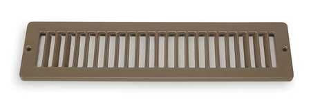 GRAINGER GLOBAL SOURCING 4MJD4 FLOOR REGISTER 2X12 BROWN