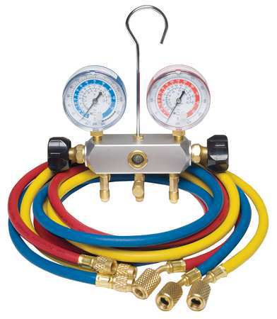 DAYTON 4PDF8 MANIFOLD GAUGE SET 2 VALVE 3 HOSES