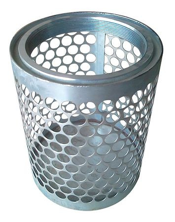 GRAINGER GLOBAL SOURCING 5RWK7 SUCT STRAINER 7 DIA 4 NPSM SIDE RND PERF