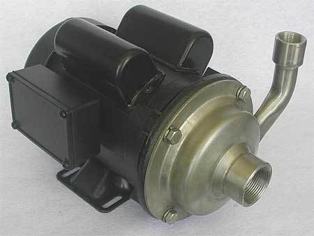 DAYTON 4JMW7 CNTRFUG PMP,304SSTL,1P,3/4IN,1/2HP,38GPM