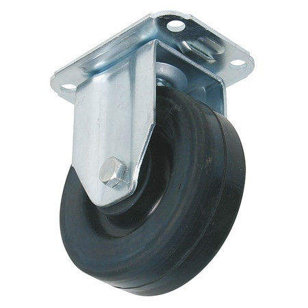 GRAINGER GLOBAL SOURCING 3A746 RIGID PLATE CASTER RUBBER 4 IN. 275 LB.