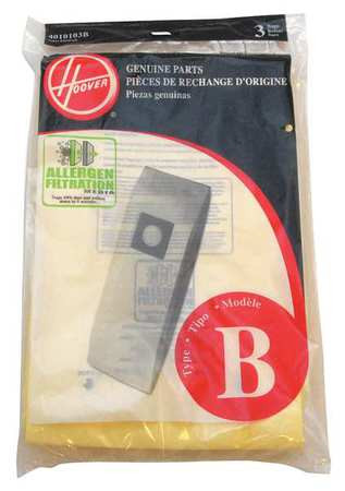 HOOVER CO 4010103B HOOVER  ALLERGEN BAGS, TYPE B, F/HOOVER 