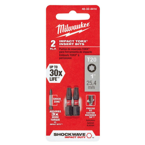 MILWAUKEE ELECTRIC TOOLS 48-32-4414 BIT INSERT TORX T20 1IN