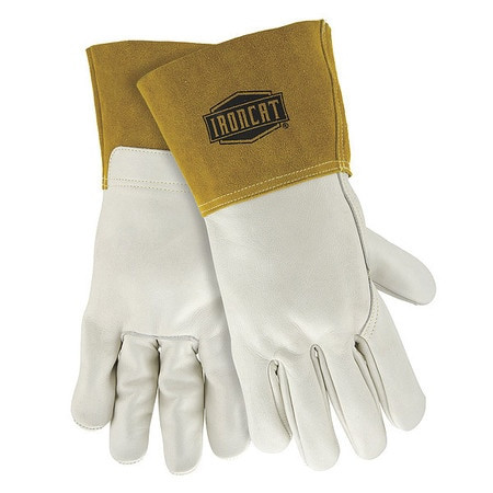 IRONCAT 6010/S WELDING GLOVES COWHIDE WHTE/GOLD PK12