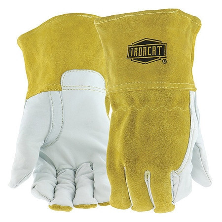 IRONCAT 6143/L WELDING GLOVES COWHIDE PEARL/GOLD PK12