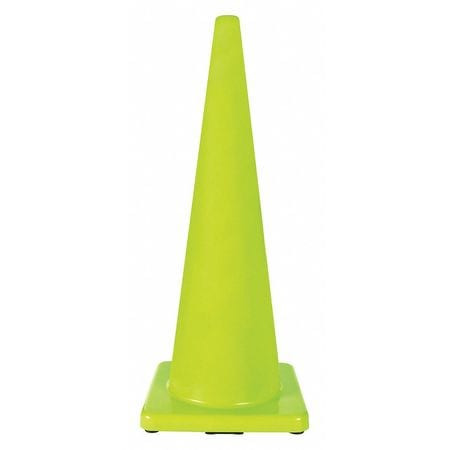 GRAINGER GLOBAL SOURCING 6FHA5 TRAFFIC CONE 36 IN.FLUORESCENT LIME