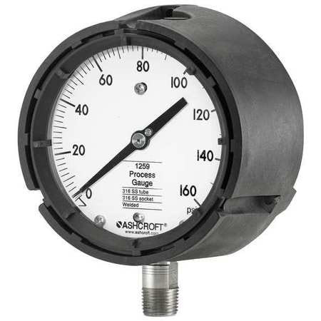 ASHCROFT 451259SD04L160# PRESSURE GAUGE 0 TO 160 PSI 4-1/2IN