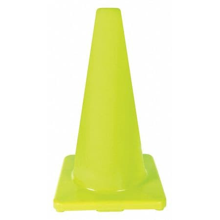GRAINGER GLOBAL SOURCING 6FHA3 TRAFFIC CONE 18 IN.FLUORESCENT LIME