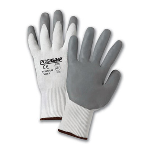 WEST CHESTER 715SNFLW/XS GRAY LUNAR FOAM NITRILE PALM WHITE NYLON