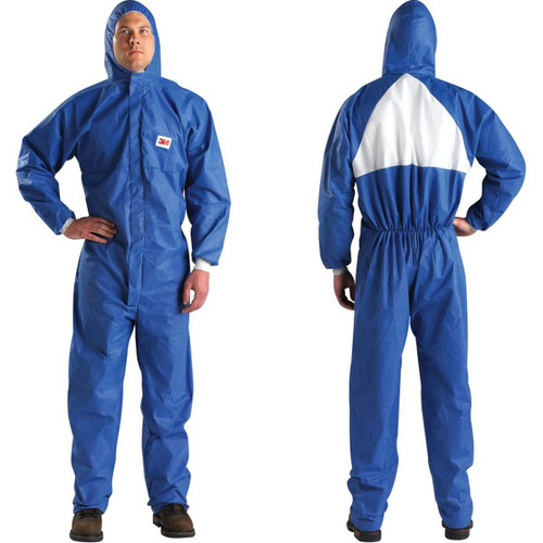 3M 4530-BLK-M COLLARED COVERALLS,BLUE/WHTE,M,KNIT,PK25