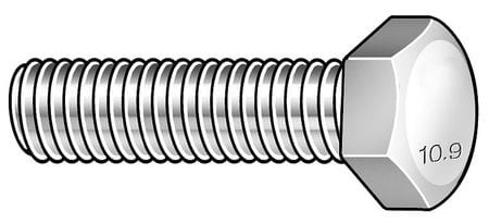 GRAINGER GLOBAL SOURCING 6AJ68 HHCS M20-2.50X65MM STEEL YZ PK5