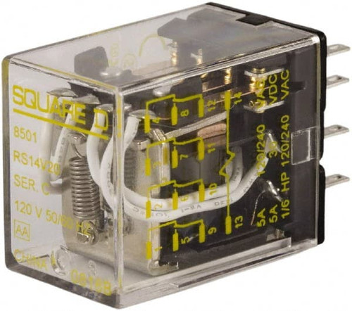 SQUARE D 8501RSD14V53 H8059 RELAY 14PIN 4PDT 5A 24VDC