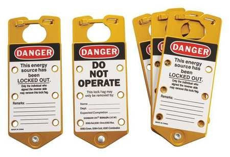 BRADY SPC ABSORBENTS 65964 LABELED LOCKOUT HASP,SNAP-ON,6 LOCK,PK5