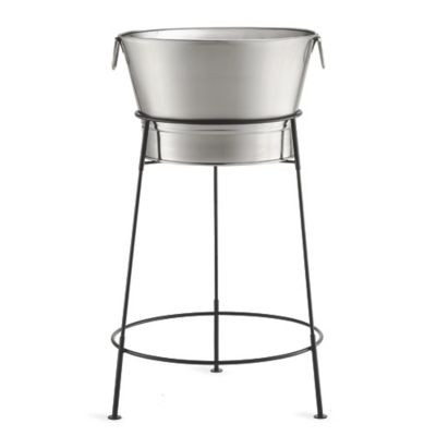 TABLECRAFT PRODUCTS COMPANY BT2137N TUB BEVERAGE 20X37-1/2" W/BLK STAND SS